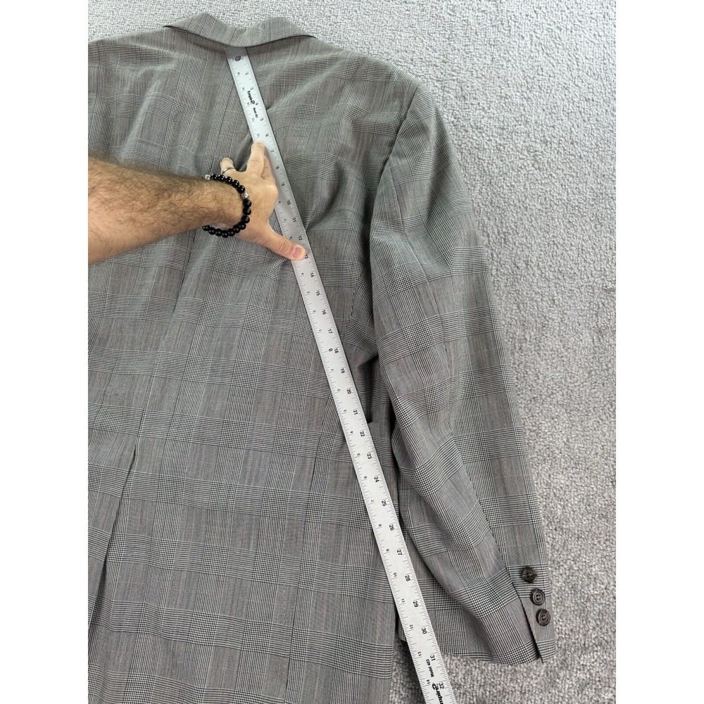 Vintage Brooks Brothers Suit 40 L Black White Wool Glen Plaid Luxury USA 40x30 - Picture 7 of 16